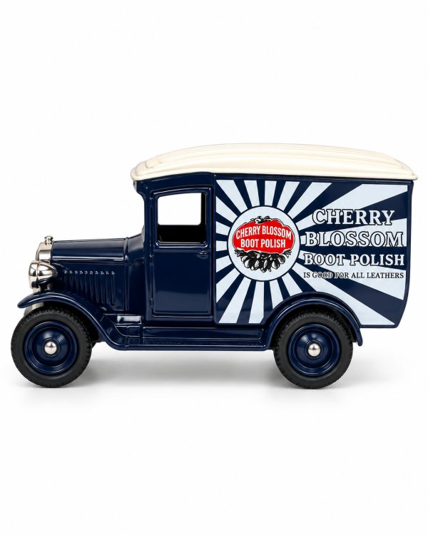 ChatGPT Image Sep 19, 2026, 01_38_33 PM Lledo Days Gone DG 21-26 1934 Chevrolet Van – Cherry Blossom Boot Polish – Made in England