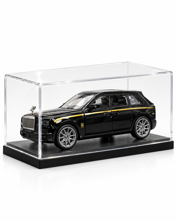 Black Luxury Estate Model in Acrylic Display Case Black Luxury SUV Diecast Model Car