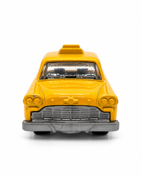 Vintage Yellow Toy Taxi Front View Matchbox Checker Special Cab New York City Taxi Yellow ‘60’s 70’s Diecast 1:62